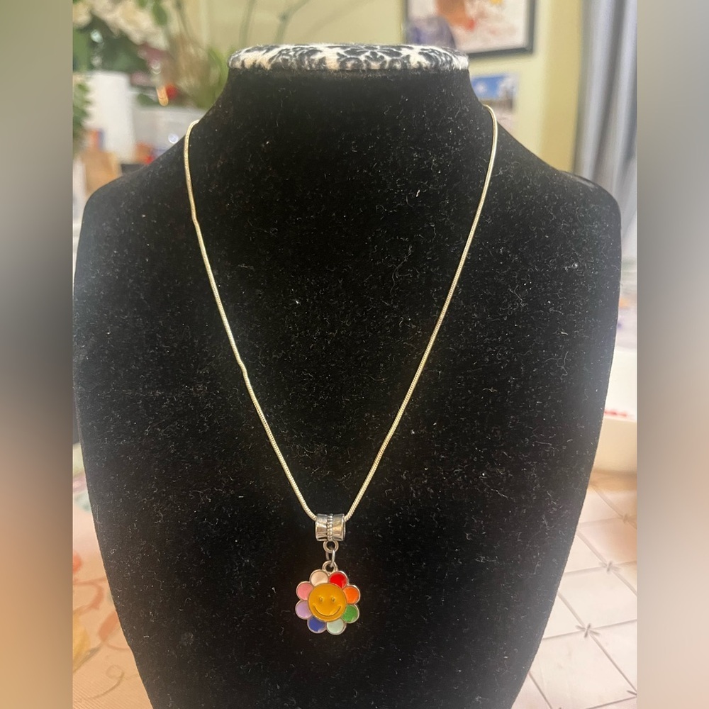 Colorful Flower Pendant Necklace‎